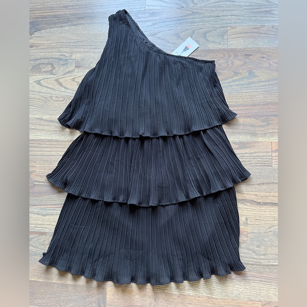 One shoulder, layered dress with tags never worn